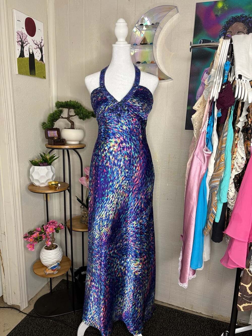 Y2K Morgan & Co. Beaded Halter Neck Formal Gown
